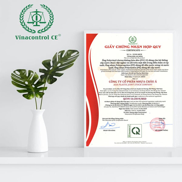 Giấy chứng nhận hợp quy ống nhựa được Vinacontrol CE HCM cấp cho doanh nghiệp