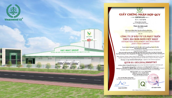 Giấy chứng nhận hợp quy của Công ty CP đầu tư và phát triển thức ăn chăn do Vinacontrol CE HCM cấp