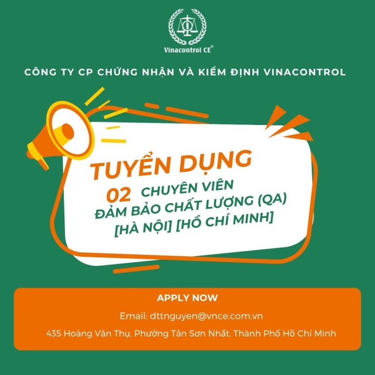 tuyển dụng chuyên viên đảm bảo chất lượng